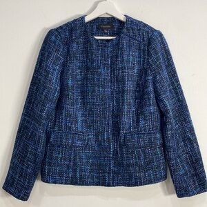Talbots Tweed Size 6 Blazer Blue Business Casual NWT Retail$ 179